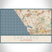 Carlsbad California Map Print Landscape Orientation in Woodblock Style With Shaded Background