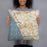 Person holding 18x18 Custom Carlsbad California Map Throw Pillow in Woodblock