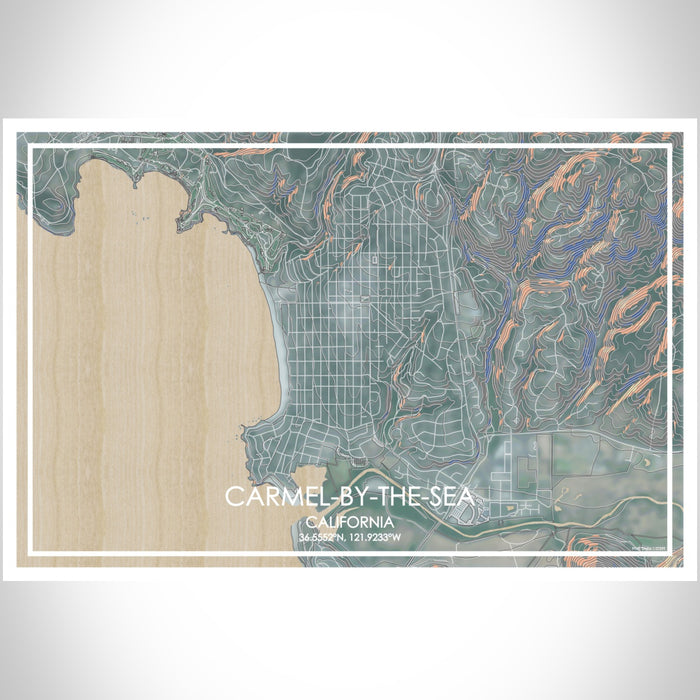 Cermel Mapi Carmel-by-the-Sea - California Map Print in Afternoon — JACE Maps