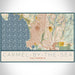 Carmel-by-the-Sea California Map Print Landscape Orientation in Woodblock Style With Shaded Background
