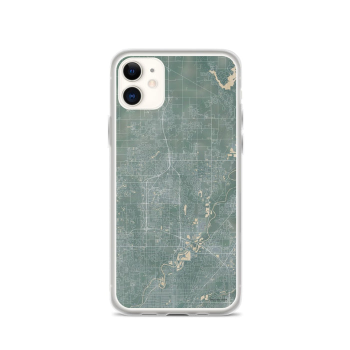 Custom iPhone 11 Carmel Indiana Map Phone Case in Afternoon