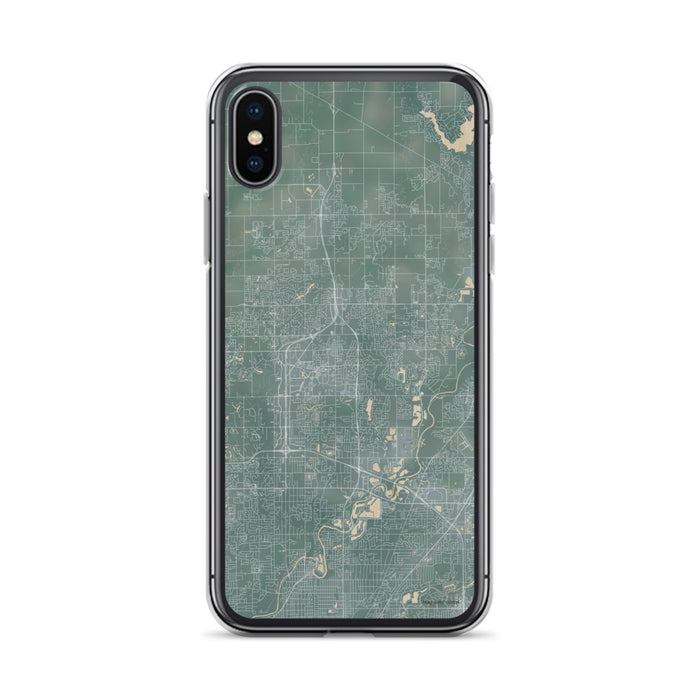 Custom iPhone X/XS Carmel Indiana Map Phone Case in Afternoon