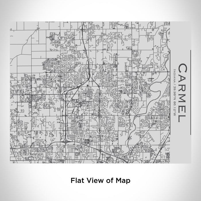 Rendered View of Carmel Indiana Map Engraving on 20oz Stainless Steel Insulated Bottle with Bamboo Top