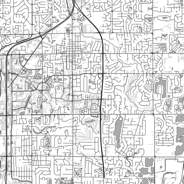 Carmel Indiana Map Print in Classic Style Zoomed In Close Up Showing Details