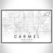 Carmel Indiana Map Print Landscape Orientation in Classic Style With Shaded Background