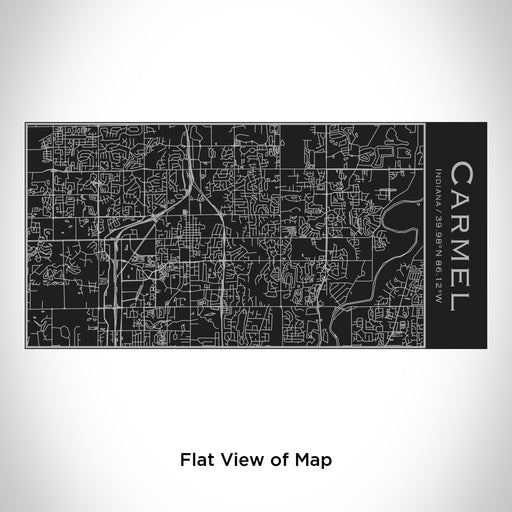 Rendered View of Carmel Indiana Map Engraving on 17oz Stainless Steel Insulated Cola Bottle in Black