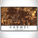 Carmel Indiana Map Print Landscape Orientation in Ember Style With Shaded Background