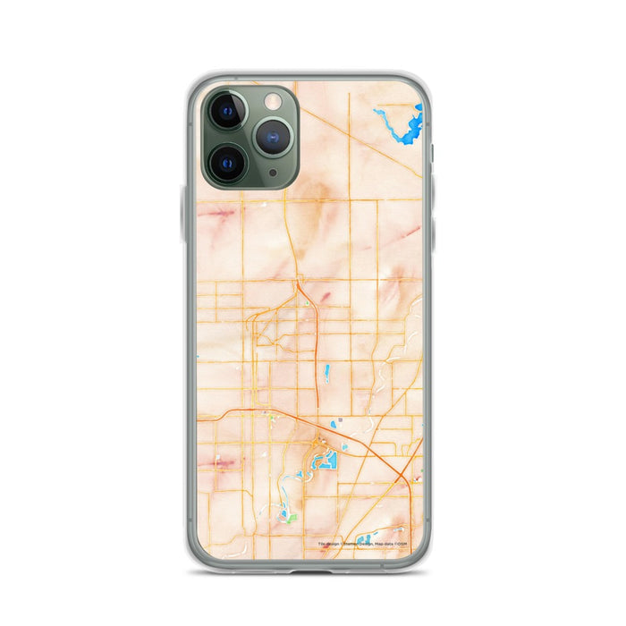 Custom iPhone 11 Pro Carmel Indiana Map Phone Case in Watercolor