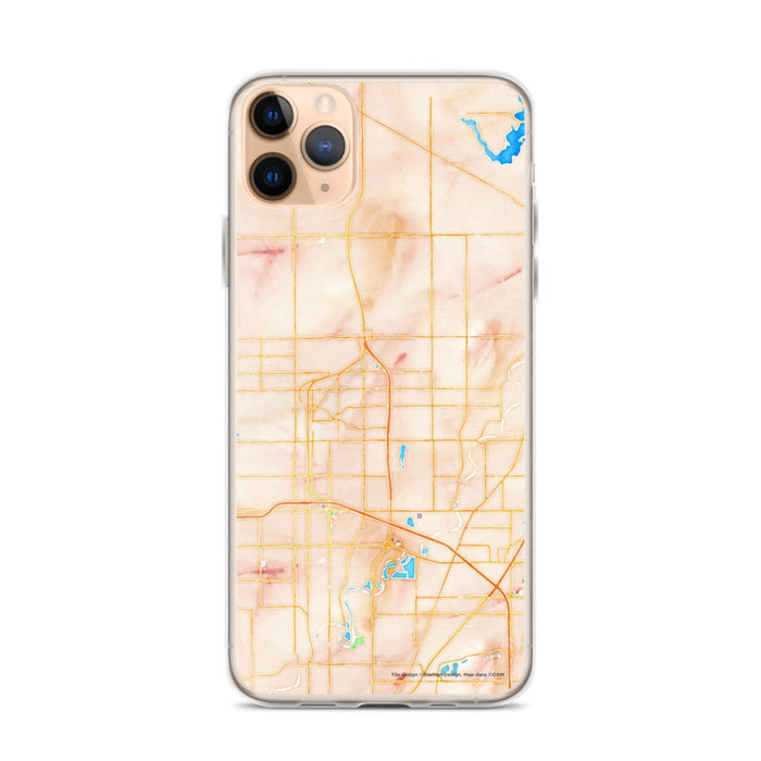 Custom iPhone 11 Pro Max Carmel Indiana Map Phone Case in Watercolor