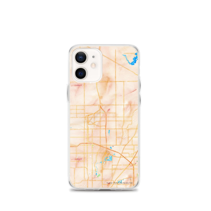 Custom iPhone 12 mini Carmel Indiana Map Phone Case in Watercolor