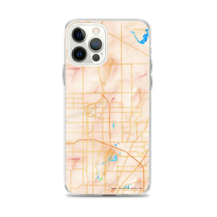 Custom iPhone 12 Pro Max Carmel Indiana Map Phone Case in Watercolor