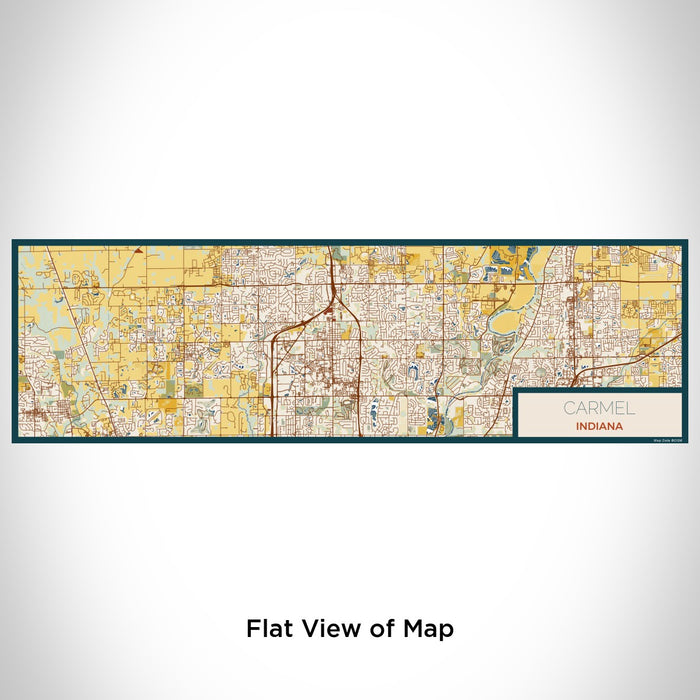 Flat View of Map Custom Carmel Indiana Map Enamel Mug in Woodblock