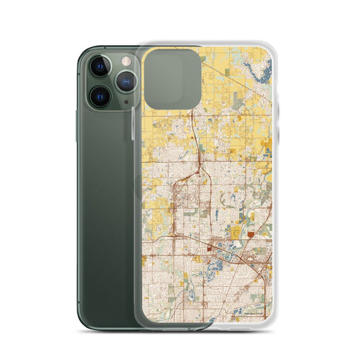 Custom Carmel Indiana Map Phone Case in Woodblock