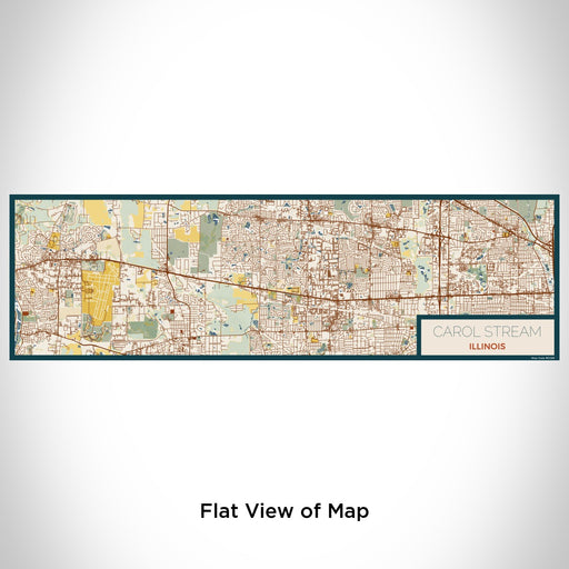 Flat View of Map Custom Carol Stream Illinois Map Enamel Mug in Woodblock
