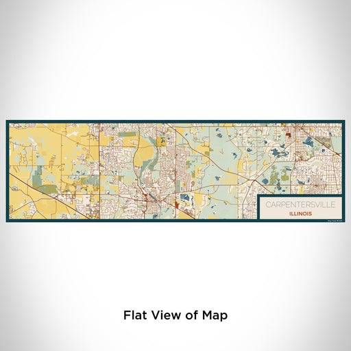 Flat View of Map Custom Carpentersville Illinois Map Enamel Mug in Woodblock