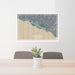 24x36 Carpinteria California Map Print Lanscape Orientation in Afternoon Style Behind 2 Chairs Table and Potted Plant