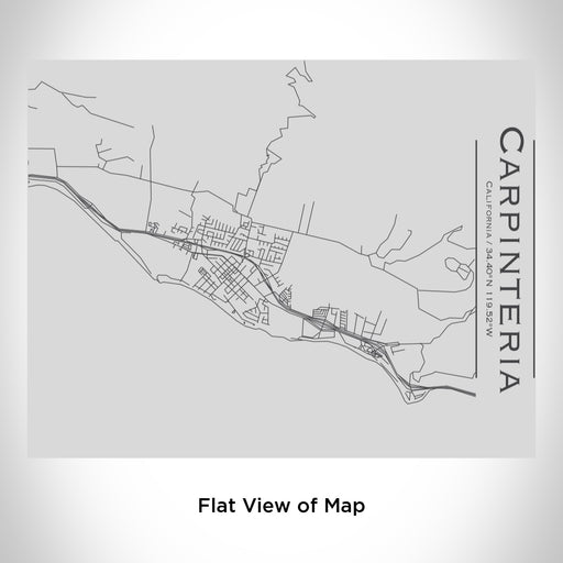 Rendered View of Carpinteria California Map Engraving on 20oz Stainless Steel Insulated Bottle with Bamboo Top