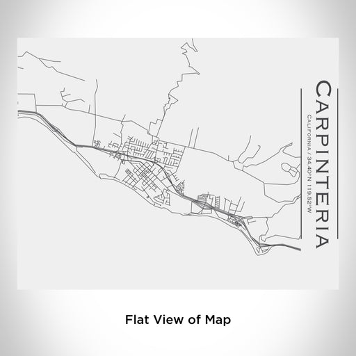 Rendered View of Carpinteria California Map Engraving on 20oz Stainless Steel Insulated Bottle with Bamboo Top in White