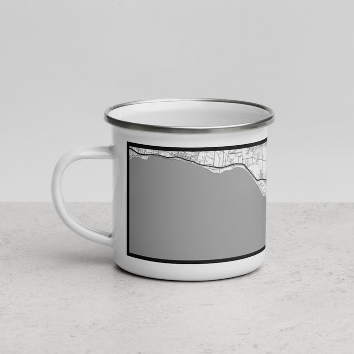 Left View Custom Carpinteria California Map Enamel Mug in Classic