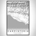 Carpinteria California Map Print Portrait Orientation in Classic Style With Shaded Background
