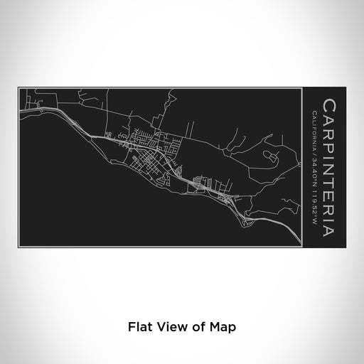 Rendered View of Carpinteria California Map Engraving on 17oz Stainless Steel Insulated Cola Bottle in Black