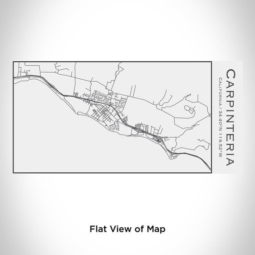 Rendered View of Carpinteria California Map Engraving on 17oz Stainless Steel Insulated Cola Bottle in White