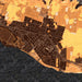 Carpinteria California Map Print in Ember Style Zoomed In Close Up Showing Details