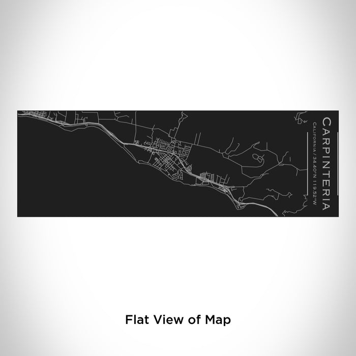 Rendered View of Carpinteria California Map Engraving on 10oz Stainless Steel Insulated Cup with Sliding Lid in Black