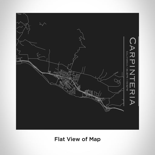 Rendered View of Carpinteria California Map Engraving on 17oz Stainless Steel Insulated Tumbler in Black