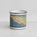 Front View Custom Carpinteria California Map Enamel Mug in Woodblock