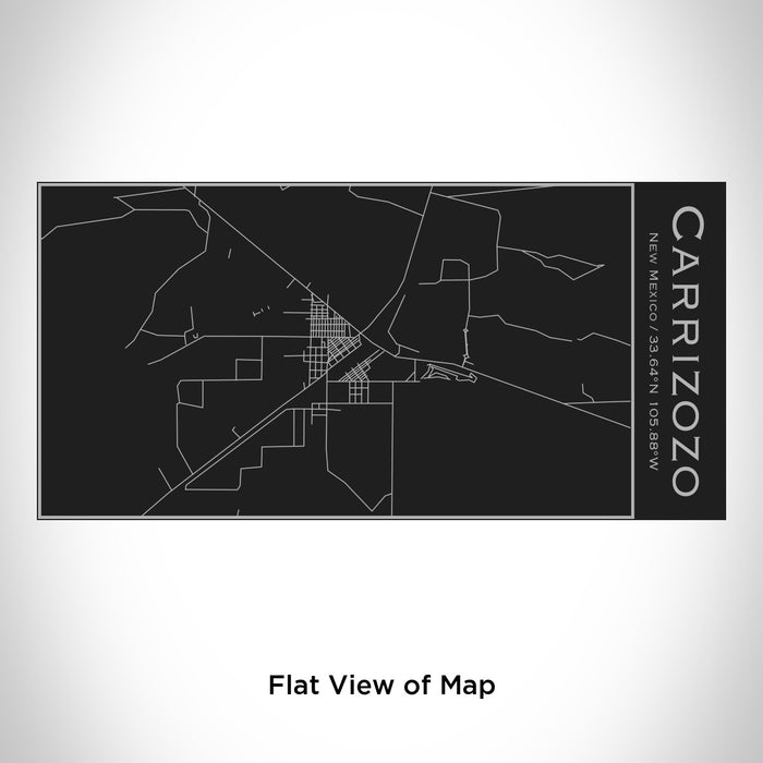 Rendered View of Carrizozo New Mexico Map Engraving on 17oz Stainless Steel Insulated Cola Bottle in Black