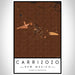 Carrizozo New Mexico Map Print Portrait Orientation in Ember Style With Shaded Background