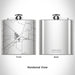 Rendered View of Carrizozo New Mexico Map Engraving on 6oz Stainless Steel Flask