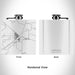Rendered View of Carrizozo New Mexico Map Engraving on 6oz Stainless Steel Flask in White