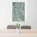 24x36 Carrollton Texas Map Print Portrait Orientation in Afternoon Style Behind 2 Chairs Table and Potted Plant