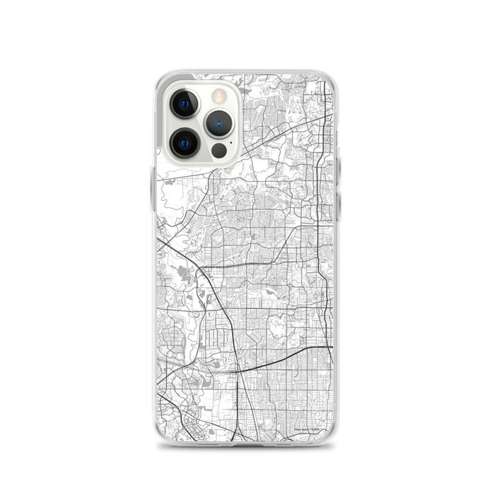 Custom Carrollton Texas Map iPhone 12 Pro Phone Case in Classic