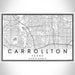 Carrollton Texas Map Print Landscape Orientation in Classic Style With Shaded Background