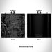 Rendered View of Carrollton Texas Map Engraving on 6oz Stainless Steel Flask in Black