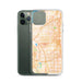 Custom Carrollton Texas Map Phone Case in Watercolor on Table with Laptop and Plant