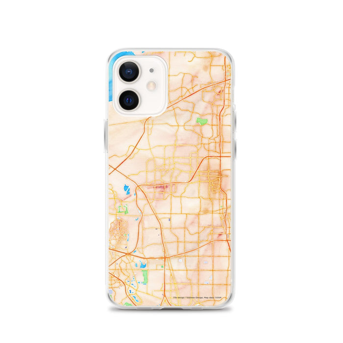 Custom Carrollton Texas Map iPhone 12 Phone Case in Watercolor