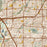 Carrollton Texas Map Print in Woodblock Style Zoomed In Close Up Showing Details