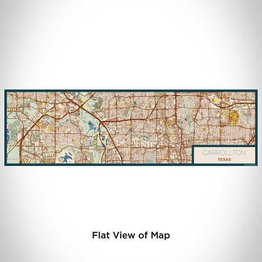 Flat View of Map Custom Carrollton Texas Map Enamel Mug in Woodblock