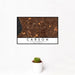 12x18 Carson California Map Print Landscape Orientation in Ember Style With Small Cactus Plant in White Planter