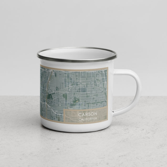 Right View Custom Carson California Map Enamel Mug in Afternoon