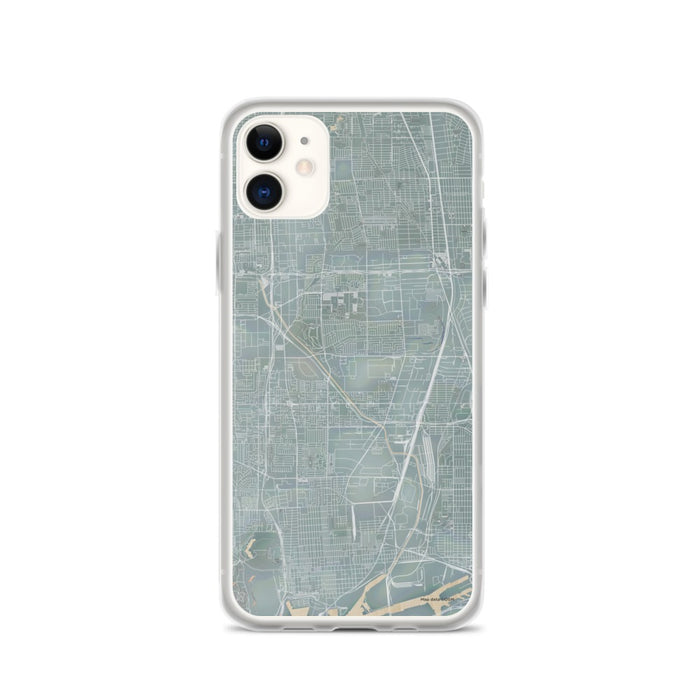Custom iPhone 11 Carson California Map Phone Case in Afternoon
