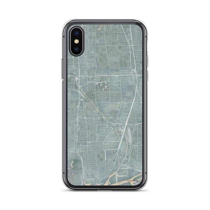 Custom iPhone X/XS Carson California Map Phone Case in Afternoon