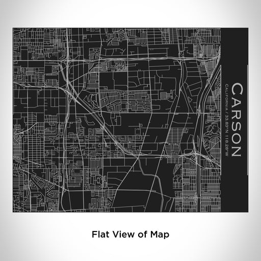 Rendered View of Carson California Map Engraving on 20oz Stainless Steel Insulated Bottle with Bamboo Top in Black