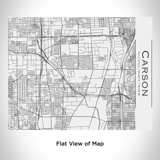 Rendered View of Carson California Map Engraving on 20oz Stainless Steel Insulated Bottle with Bamboo Top in White