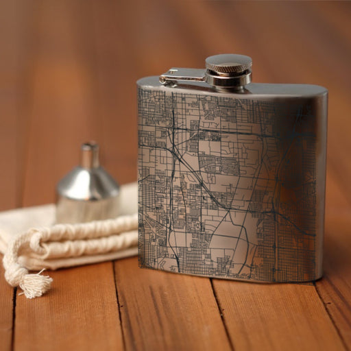 Carson California Custom Engraved City Map Inscription Coordinates on 6oz Stainless Steel Flask