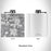 Rendered View of Carson California Map Engraving on 6oz Stainless Steel Flask in White